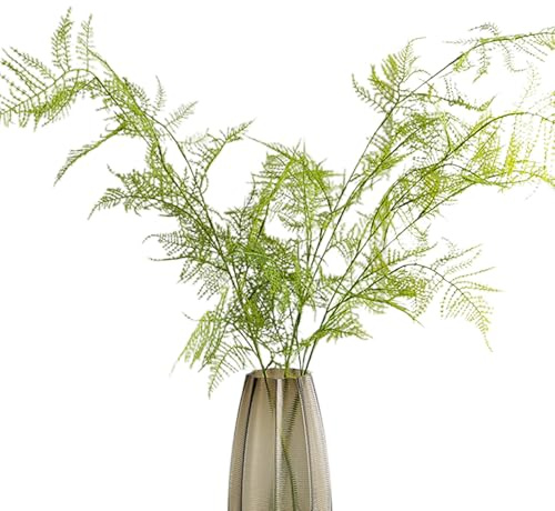 Fyearfly 4 plantas artificiales de helecho de espárragos verdes de 98 cm de largo para decoración del hogar, oficina, sala de estar