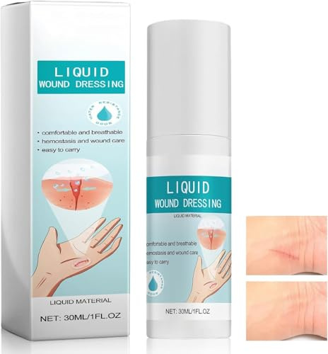 Spray de pansement liquide 30 ml – Nouvelle sensation de peau, pansement imperméable, film transparent à séchage rapide pour coupures et écorchures, pansement en spray respirant (1 pièce)