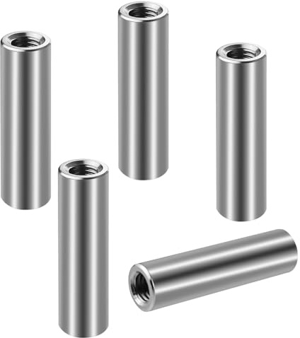 SHBAOCH M5×30mm Gewindehülse, 5 Stück 304 Edelstahl Runde Gewindemuffen, Rund Verbindungsmuttern Langmutter Kupplungsmutter für Halterung Grobgewinde