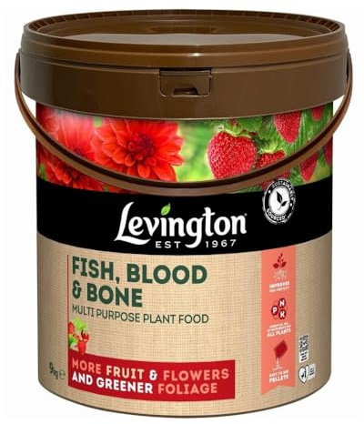 Levington Fish Blood & Bone - Natural Organic Fertiliser for Flowers, Vegetables, Lawns & Shrubs - Multi-Purpose Plant Food - Available in 3.5kg / 9kg (9kg)