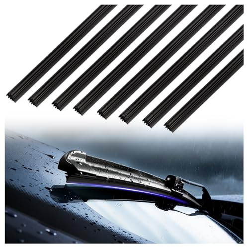 8PCS 26 Car Wiper Blade Inserts Refill,Adjustable Boneless Car Wiper Blade Refills Restore Windshield Clarity,Essential Cars Windshield Wipers Rubber Replacement