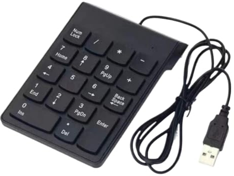 YAJBHnzpt Tastierino numerico USB Tastierino numerico digitale a 19 tasti compatibile con PC laptop Notebook tablet Contabilità azioni bancarie
