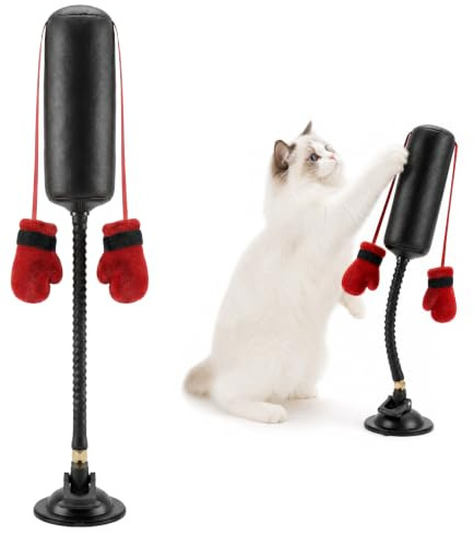 Sac de Frappe pour Chat, avec Gants de Boxe, Jouet Interactif pour Chat | pour soulager l'ennui chez les chats, pour intérieur chats, chatons, chiots, petits chiens, animaux de compagnie