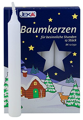 OLShop AG 2er Pack Baumkerzen weiß ca. 15 x 125 mm (2 x 12 Stück) Weihnachtskerzen, Christbaumkerzen, Pyramidenkerzen