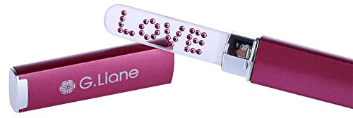 G.Liane Lima de manicura de cristal con forma de cristales calificados genuinos y herramienta de lima de uñas suave con funda, lo mejor para un cuidado de uñas suave y seguro, para hermosas uñas (amor