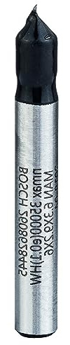 Bosch 1x PRO V-Nutfräser, W 90°, D 6,4, S 6 | für Weichholz, Hartholz, Ø 6,4 mm, Professional Zubehör Oberfräsen, Kantenfräse