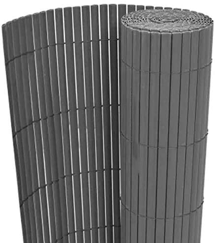 Suinga SICHTSCHUTZMATTE AUS PVC 1 x 3 m, anthrazitgrau BEIDSEITIG für Gärten und Terrassen.
