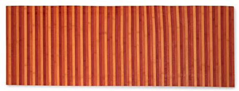CosìCasa Bambusmatte – Vielseitiger Bambusteppich aus Bamboo als Badezimmer Matte, Badematte Holz oder Bad Läufer – die stilvolle Badematte Bambus als Bambus Deko (Rot - 50X280)