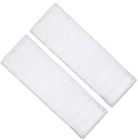 Okaei 2 Stück Wischmopp Bezug (50 cm) - Premium Bodenwischer-Wischbezug aus 100% Microfaser - Wischer-Bezug für Gründliche Reinigung von Glatten & Leicht Unebenen Böden - Mikrofaser Moppbezug Weiß