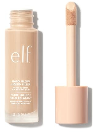 e.l.f. Cosmetics Halo Glow Liquid Filter, Iluminador Líquido Brillo Booster para una tez radiante, infundido con ácido hialurónico, justo