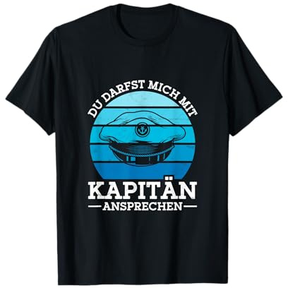 Herren Kapitänsmütze Bootsbesitzer Schiff Motorboot Kapitän T-Shirt