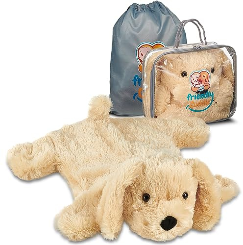 FRIENDLY CUDDLE Weighted Lap Blanket for Kids & Adults – Kids Weighted Blanket – ASD, Sensory Processing Weighted Stuffed Animals Dog Toy – Microwavable Weighted Lap Pad for Kids, 5 Lbs.
