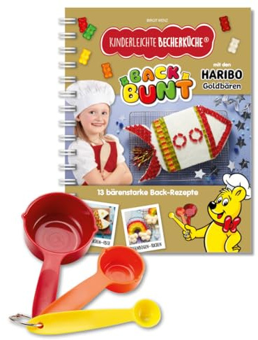 Becherküche: Back bunt mit den HARIBO Goldbären“ (Band 10), mit 13 bärenstarken Backrezepten, Backset mit Becherset