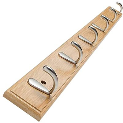 Handtuchständer Wandmontierter Handtuchhalter Aus Edelstahl, Wandhaken Für Eingangsbereich, Foyer, Badezimmer, Handtuchschlüssel, Zubehör, Kleiderhaken Handtuchstange ( Color : Natural , Size : 6 hook