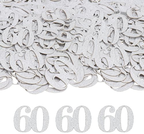 GoldRock Glitzer Konfetti 60 Geburtstag Deko Groß 3,4x2,5cm, 100 Stk Deko 60 Geburtstag Mann,Tischdeko 60 Geburtstage Frau,Streudeko 60er Geburtstage,60. Geburtstags Deco,Geburtstagsdeko 60 Jahre