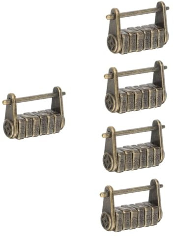 jojofuny 5st Antikes Zahlenschloss Retro-schloss Schloss Im Antiken Stil Schubladen Metall Buchstabendekor Vorhängeschloss Im Chinesischen Stil Schloss Zinklegierung Jahrgang