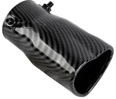 auspuffblende Herzförmige Schnittstelle 63 Mm Einzelauslass Auto-Auspuffspitze Edelstahl Auto-Schalldämpfer-Endrohr Universell Für 1.5 L Bis 2.2 L Schalldämpfer(S Carbon Fiber)