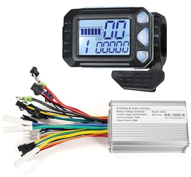 Kunray 24V 36V 48V Brushless Controller Kit 17A Electric Scooter Controller | with Waterproof LCD Display Control Panel, DC Speed Controller, for Electric Dirtbike Motorcycle Go Kart Motor Controller Kit