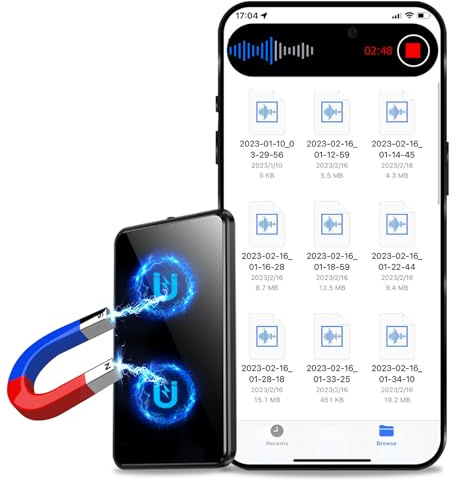 128GB Voice Recorder,Audio Recorder with AI-Intelligent Triple Noise Cancellation,Recording Device with 3072Kbps,Digital Voice Recorders with 9200Hours Store,Ideal for Meetings, Interviews