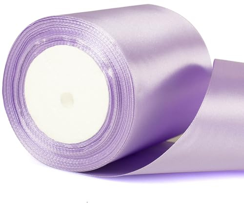 22 m x 10 cm breites, pastellviolettes Band, 10 cm dickes, hellviolettes Band zum Verpacken von Geschenken, Hochzeiten, Autos, Weihnachten, Geburtstagstorten, Haarschleifen und für Floristen.