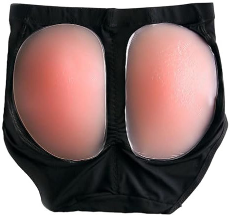 Damen Slip 300G Silikon-Po-Pads, Gesäßvergrößerer, Unterwäsche, Silikon-gepolsterte Höschen für Frauen Unterhosen Damen Sexy Unterwäsche Für Mollig (Black, M)