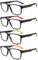 MODFANS Un Pack de 4 Gafas de Lectura Hombre Anti Luz Azul,Lente Clara,Vision Clara,Ligeras Comodas,Colores Mezclados