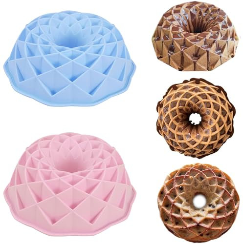 Moldes para Hornear Silicona,YouXiaor Molde Bizcocho Savarín Hondo Molde de Pastel Anillo Silicona Moldes Silicona Reposteria Redondo Molde Bizcocho Antiadherente Molde Redondo para Tartas Capas 23cm