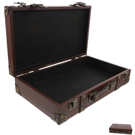 Warmhm Antiker Lederkoffer Vintage Stil Geräumig Mit Komfortgriff Für Reisen Dekorative Aufbewahrungsbox Und Fotoshooting