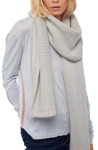 Balldiri 100% Kaschmir Schal 200 x 38 cm 28-fädig hellgrau