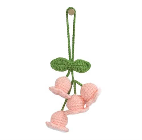 Fiori all'uncinetto,Fiori lavorati a maglia,Fiore all'uncinetto Giglio Orchidee Pendenti Fiore lavorato a mano Decorazione for auto Ciondolo for borsa Accessorio appeso Fiori lavorati a maglia all'unc