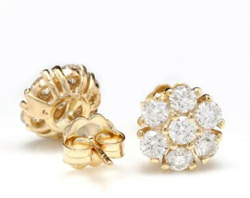 Charm-Ohrstecker mit 18 Karat Gelbgold vergoldet, Geschenke mit Zirkonia, Hochzeitsschmuck, Gold