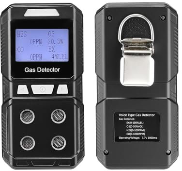 Misuratore Qualità dell'aria, Analizzatore portatile di qualità 'aria, monitor multigas ricaricabile, rilevatore di 4 gas, ad alta precisione per Casa Cucina Ufficio Auto