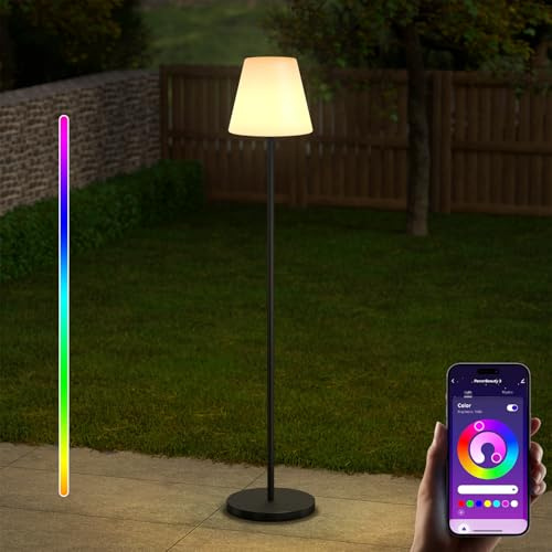 MALUX Stehlampe Outdoor Mit Warmweiß RGB 8 Farben LED USB Aufladbar IP44 Wasserdicht Für Garten Terrasse Balkon Innenbereich Außenbereich Dekor 150 cm USB-TUYA