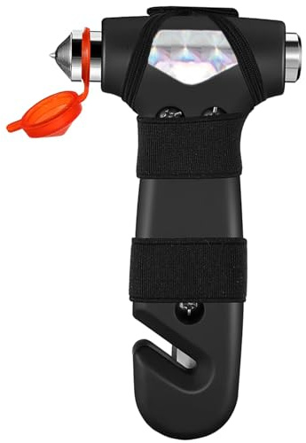 Guyode Martello di Sicurezza per Auto 3 in 1 | Strumento Fuga Emergenza, Taglierino, Cintura, Interruttore Finestrini, Fuga Finestre Adatto Vari Veicoli