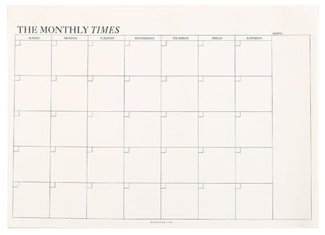 MEISO 60 Hojas Planificador Mensual 24.5x17.5 cm, Monthly Planner Rasgable, Planner Organizador Mensual sin Fecha, To Do List Sobremesa para Escuela Oficina Hogar