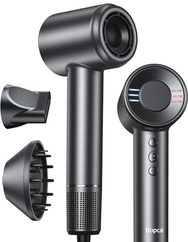 Bopcal Ionen Föhn,160000 U/min High-Speed Haartrockner, 500 Millionen Ionen Fön mit Diffusor Verwendet für Schnelles Trocknen, Professioneller Reisehaartrockner für Hause, Salon, Geschenk, 12 Modi