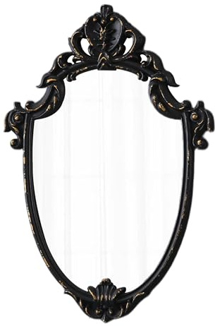 Sintosin Vintage Spiegel Schwarzer Rahmen 60 x 42.5 cm, Barock Antiker Dekorative Wandspiegel, Spiegel Holz für Wohnzimmer, Schlafzimmer, Badezimmer, Flur