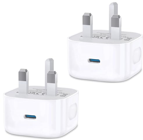 USB C Plug 2Pack Fast Charger Plug Compatible with iPhone 17/16 Pro/Pro Max/17 Air/,iPhone15/14/13/12/11/Plus/Pro Max,iPad series 2025,Quick USBC Power adapter UK Wall Charge Plug Type C Charging Plug