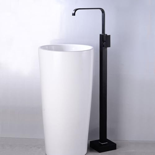 YCVAWEOD Baignoire autoportante en Laiton Cascade Chaude et Froide Bath Taps Noir LWX