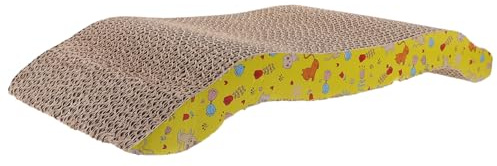 TOYANDONA Rascador de Cartón Corrugado para Gatos con Juguete de Catnip Alfombrilla para Arañar y Cuidado de Uñas para Interiores y Protección de Muebles