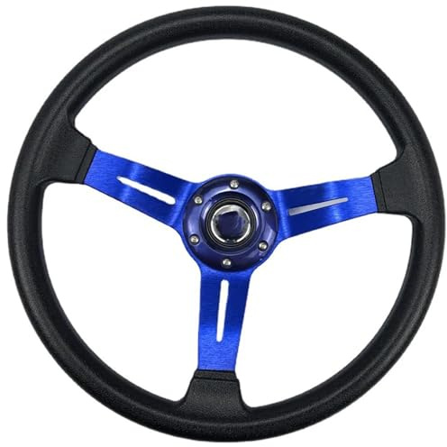 Volante Sportivo Auto, Volante a Calice Modifica automobilistica Volante universale in PU 350MM Racing Competitive Steering Wheel Tools accessori for auto(Blue)