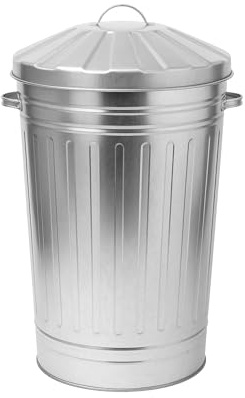 BH | 90L Large Galvanised Metal Dustbin | Pack of 1 | Anti-Rust | Waste Recycle Trash Bin With Lid | Ideal for Home, Kitchen, Garden, Animal Feed Storage, Rubbish Dustbin - by BEST HOUSE