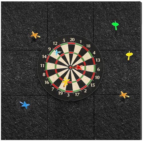 KEAGAN Dartboard-Wandschutz, Filz-Dartboard-Wandschutz, Selbstklebend, Gespleißt, Wandumrandung für Dartboard-Rückseite, Filz-Wandfliesen, Kork Rückseite Dart Wandschutz Schutz Dartscheibe Wand