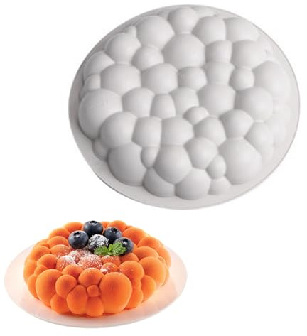 QIUMING Quadratische Wolken Silikon Backform 3D Blasen Wolken Silikonform Silikon Mousse Kuchenform 3D Quadratische Backform Geeignet für Fondant Pudding Verwendet Schokolade Eisbombe (grau, Stil 4)