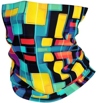 Halsvärmare fyrkantig geometri diagram halsvärmare dammduk bandana andningsbart pannband för jakt löpning fiske