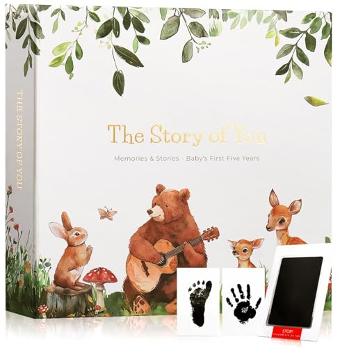 Keepsake Baby Memory Book, First 5 Years Milestone Scrapbook 160 Pages