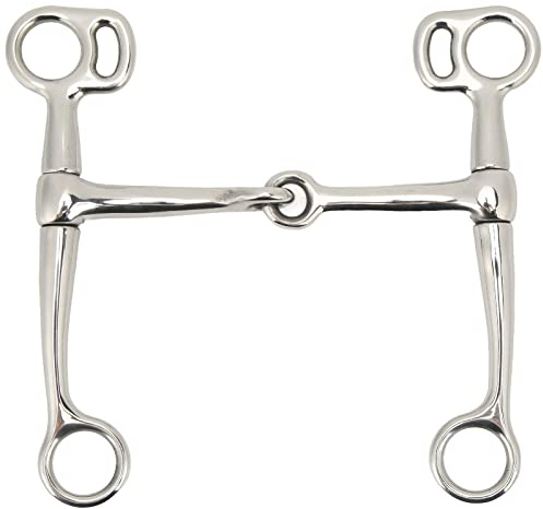 VBLKUYDPR Morso per Cavalli in Acciaio Inossidabile Morso per Bocca snodato da 125 mm, Morso per Cavallo con guancia Girevole, Attrezzatura da Allenamento Durevole per Cavalli, Morso per