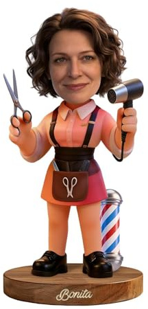 LINMQIU Figurine personalizzate con ritratti cartoon e soprammobili da scrivania,Statuette personalizzate in acrilico con foto per Barbiere,Regali decorativi per donne, mamme, fidanzate, mogli
