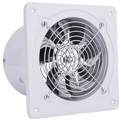 Ipetboom Ventilatore da Parete 6 Pollici per Cucina e Bagno Valvola Anti-ritorno, Motore Robusto a Basso Rumore, Pale Ispessite e Protezione in Metallo per Ventilazione Efficiente