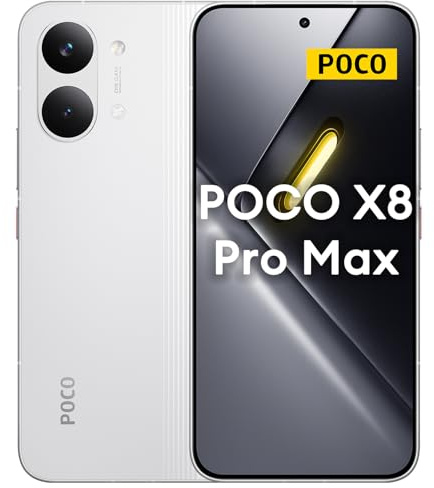 XIAOMI POCO X8 Pro Max 5G Smartphone 12GB+512GB, 8500mAH Battery, MediaTek Dimensity 9500s, 6.83 120Hz Ultra-bright Amoled Display, 50MP Light Fusion 600 with OIS, White (No In-box Charger)